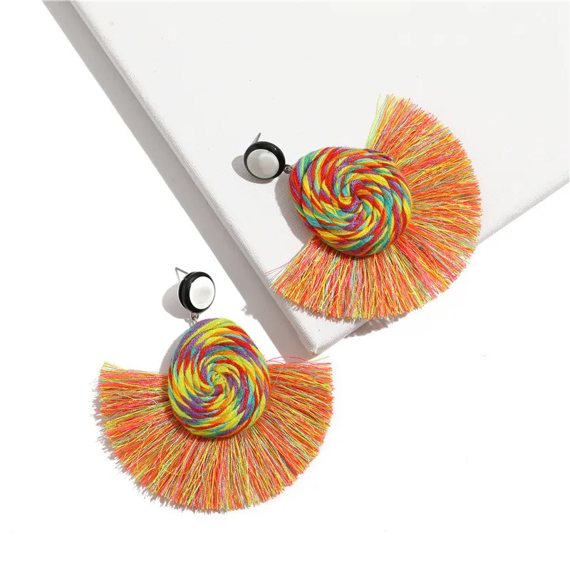 Handmade Exaggeration Drop Earrings For Women Bohemian Style Tassel Earrings Wedding Trendy Dangle Jewelry ET63 (10)