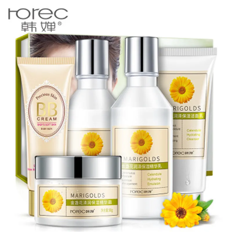 

2018 Horec Calendula moisturizer five Facial Care Set replenishment nourish Cosmetic Set