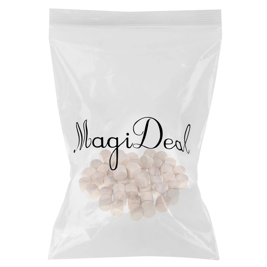 MagiDeal 50 шт./упак. DIY Деревянные пустые 6 сторонние кубики для DND MTG ролевые игры