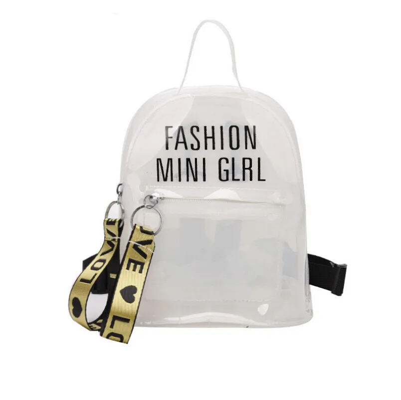 

Bagpack Women Fashion Transparent Candy Color School Package Waterproof Travel Bag Colorful Backpacks Versatile Mochila Nina