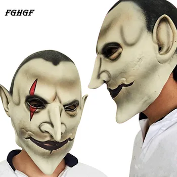 

FGHGF Scary Adult Hell Mask Latex Halloween Costume Accessory Creepy Theater Prop Cosplay for Party Decoration