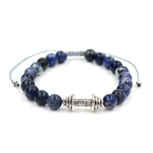 Faitheasy украшения натуральный старый волк в полоску бусины в виде гантелей плетение браслет с кисточками ручной украшения