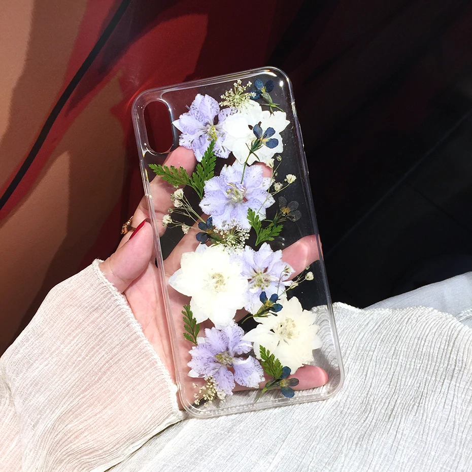 best iphone 13 pro max case Qianliyao Real Pressed Dried Flowers Phone Case For iPhone X XS Max XR 7 8 Plus 13 12 11 Pro Max SE Case Soft Clear Floral Cover apple iphone 13 pro max case