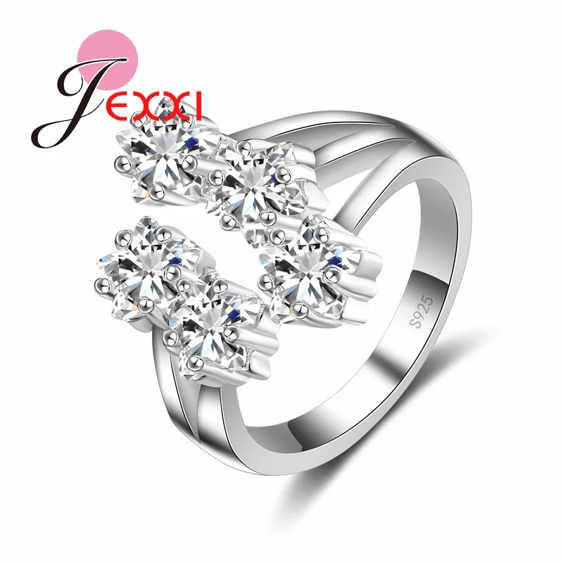 Reasonable Price Stylish Openning Rings With Shiny Cubic Zirconia 925 Sterling Silver Jewelry Ring Pave Settings | Украшения и