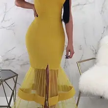 Новые поступления, летнее женское платье, Желтый без бретелек платье с повязкой праздничное платье дропшиппинг платье+ пиджак