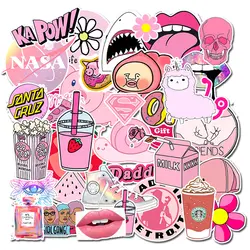 Розовая девушка Kawaii забавные наклейки для DIY декоративный портфель для ноутбука багаж мото автомобиль скейтборд телефон холодильник 50 шт