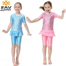 Новинка года; детский купальный костюм из двух предметов для девочек; купальный костюм; детское мусульманское платье; купальный костюм