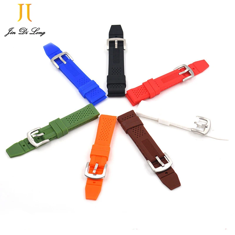 

New High Quality Silicon Watch Strap for Men Wristwatch Multi-color Foldable Clasp Wristband Watch Accessories Wristbands