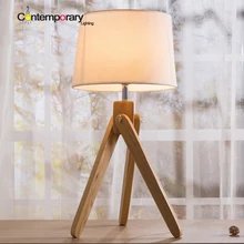 Мягкая простая чувствительность современный домашний современный декор белая традиционная деревянная настольная лампа для учебы детей спальни