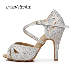 Туфли для латинских танцев; женские тканевые туфли со стразами; обувь для сальсы; Каблук 10 см 9 см; туфли для танго; Bachata Kizomba; сценические туфли; Новинка туфли для танцев комбинезоны для бачаты бачата