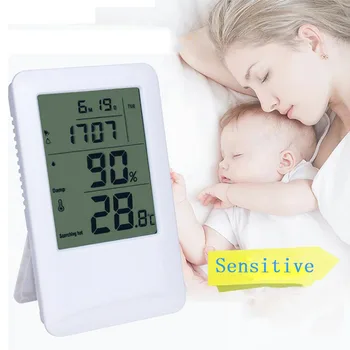 

Digital Thermometer Hygrometer Home Indoor Temperature And Humidity Meter LCD Display Gauge Clock Weather Forecast