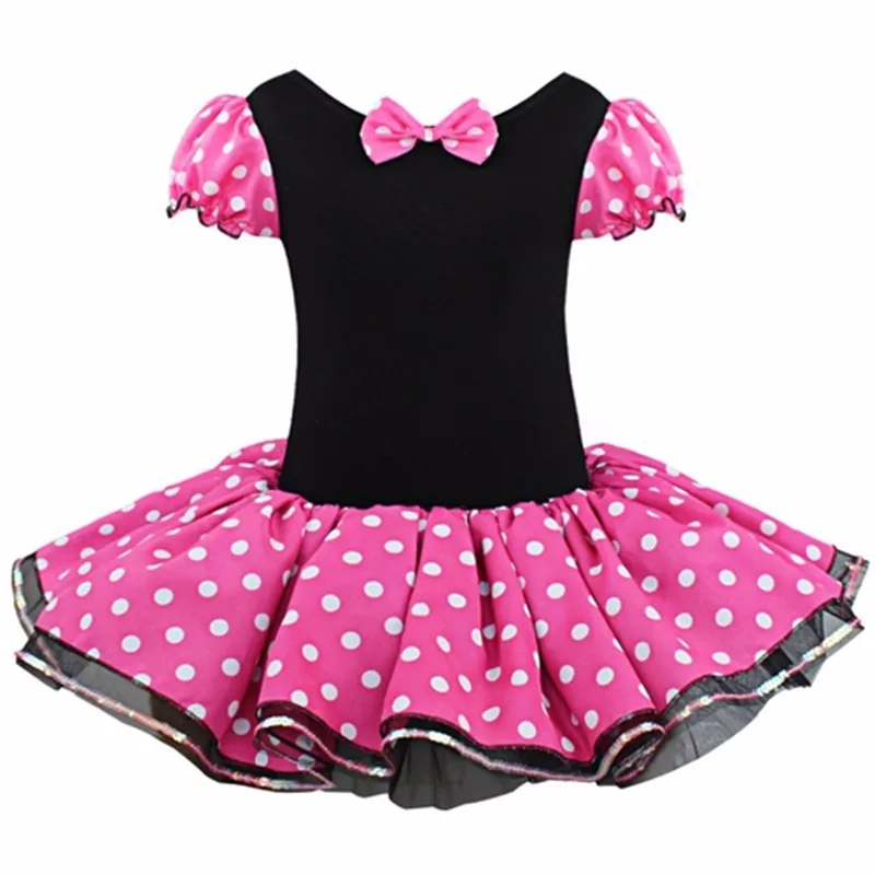 Платье для малышей вечерние маскарадные костюмы Минни Маус балетное платье-пачка для девочек+ повязка на голову с ушками, одежда в горошек для девочек платье для девочек