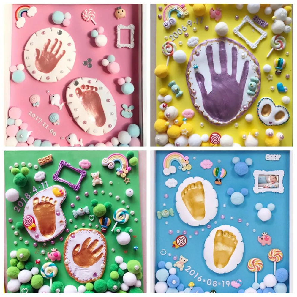 

Taoqueen Baby Air Drying Soft Clay Handprint Footprint Imprint Casting Fingerprint 20g Hand Printing Mud Rubber Mud