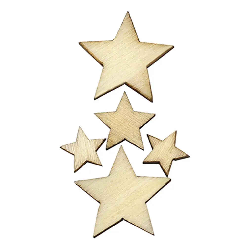 100 шт, деревянные пуговицы в форме звезды, сделай сам, скрапбук, украшение для одежды, пуговицы, рождественский подарок