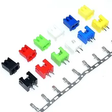 10 zestaw/partia XH2.54-2 p 2.54mm złącze 10 sztuk kobieta obudowa + 10 sztuk męski nagłówek + 20 sztuk zacisk 6 kolor 2.54mm 2pin