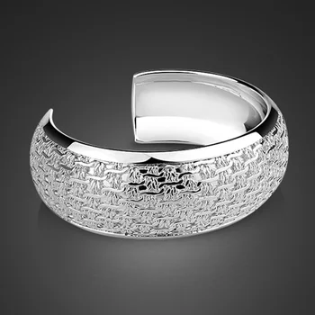 

Yasmin Brand Luxury Jewelry 925 Sterling Silver Bracelets Bangles Female Open Bangles Wavy pattern Charms Bracelets