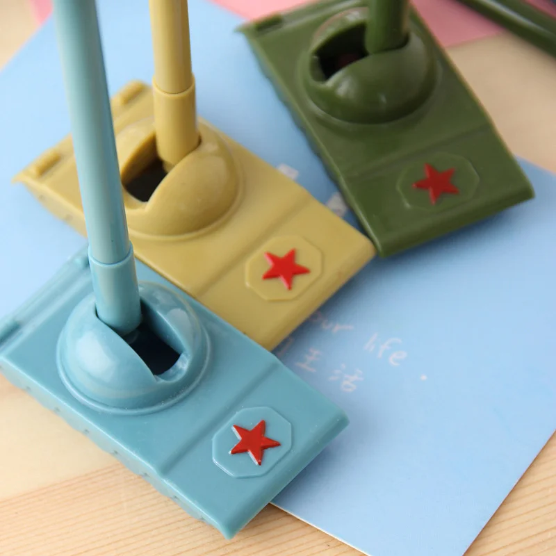

3Pcs Cute Creative Tank Gel Pen Weapon Kawaii Novelty Blue Writing Tool Student Kids Gift School Office Supply Stationery Thing