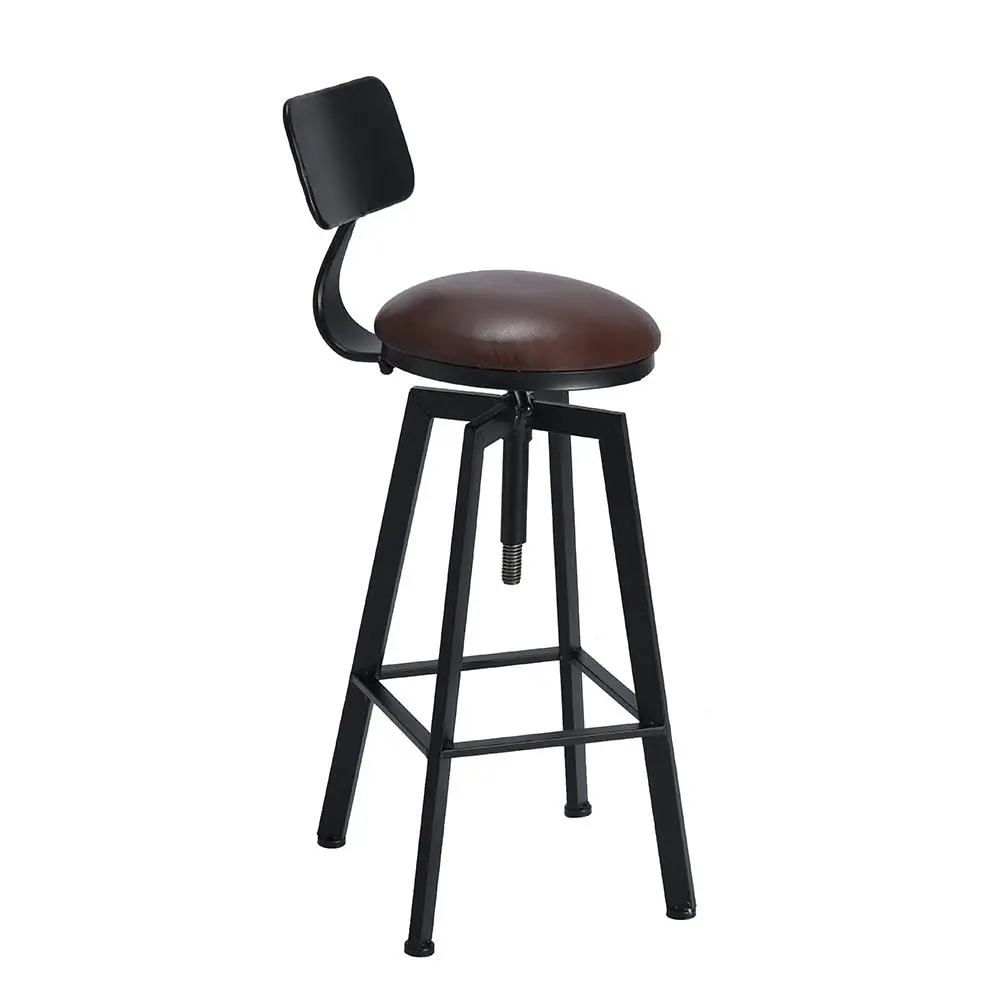 

None Retro Height Adjustable Metal Breakfast Bar Stool Kitchen Counter Chair