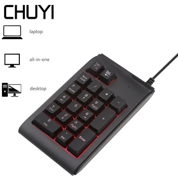 

CHUYI Portable Digital Mini Waterproof Keyboard USB Wired Number Pad 19 Keys Mini Numeric Keypad For Laptop PC Notebook Desktop