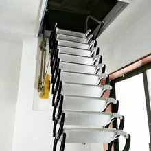 Сверхпрочная стальная металлическая чердак "настенная" Лестница чердачная складная лестница дизайн чердак "настенная" лестница лестницы углеродистая сталь черная
