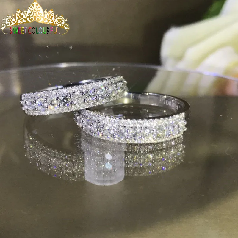 Свадебное кольцо 100% из муассанита с бриллиантом оригинальное 18K 750 белое золото