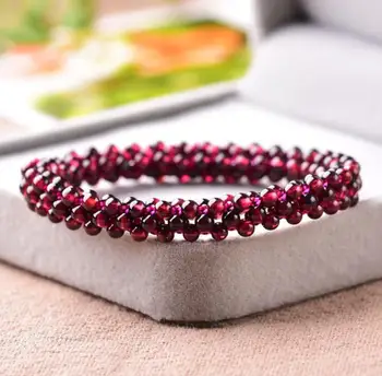 

Natural Wine Red Garnet Beads Bracelet AAAAA 0.8mm