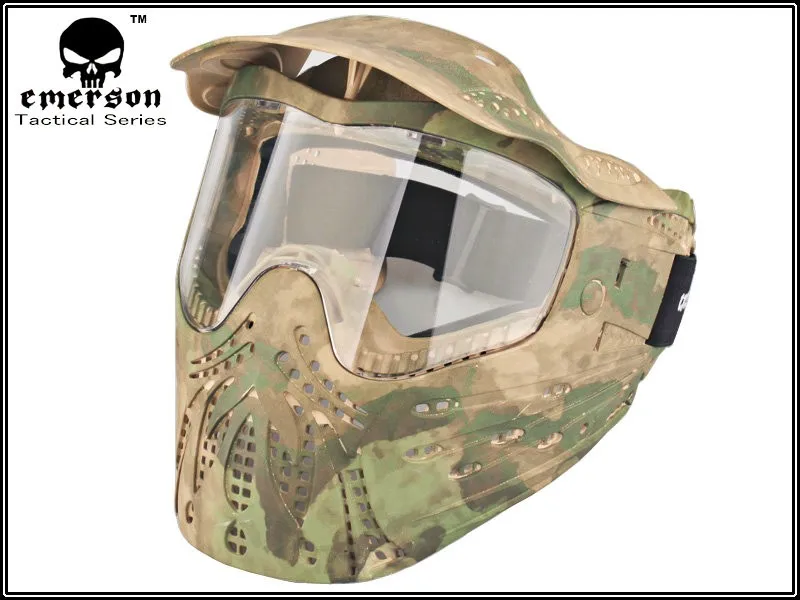 Подробная информация о военный Пейнтбольный боевой маска для лица EMERSON тактическая Противоударная маска AT-FG EM6603B