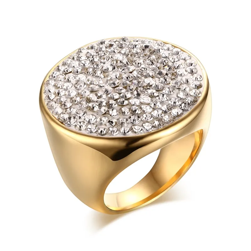 Buy Women's Gold Color Big Statement Rings with Pave