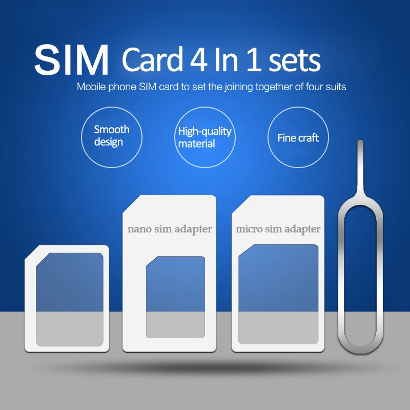 Cherie 4 в 1 Универсальный адаптер для sim карты с разъемом преобразования iPhone Xiaomi Huawei