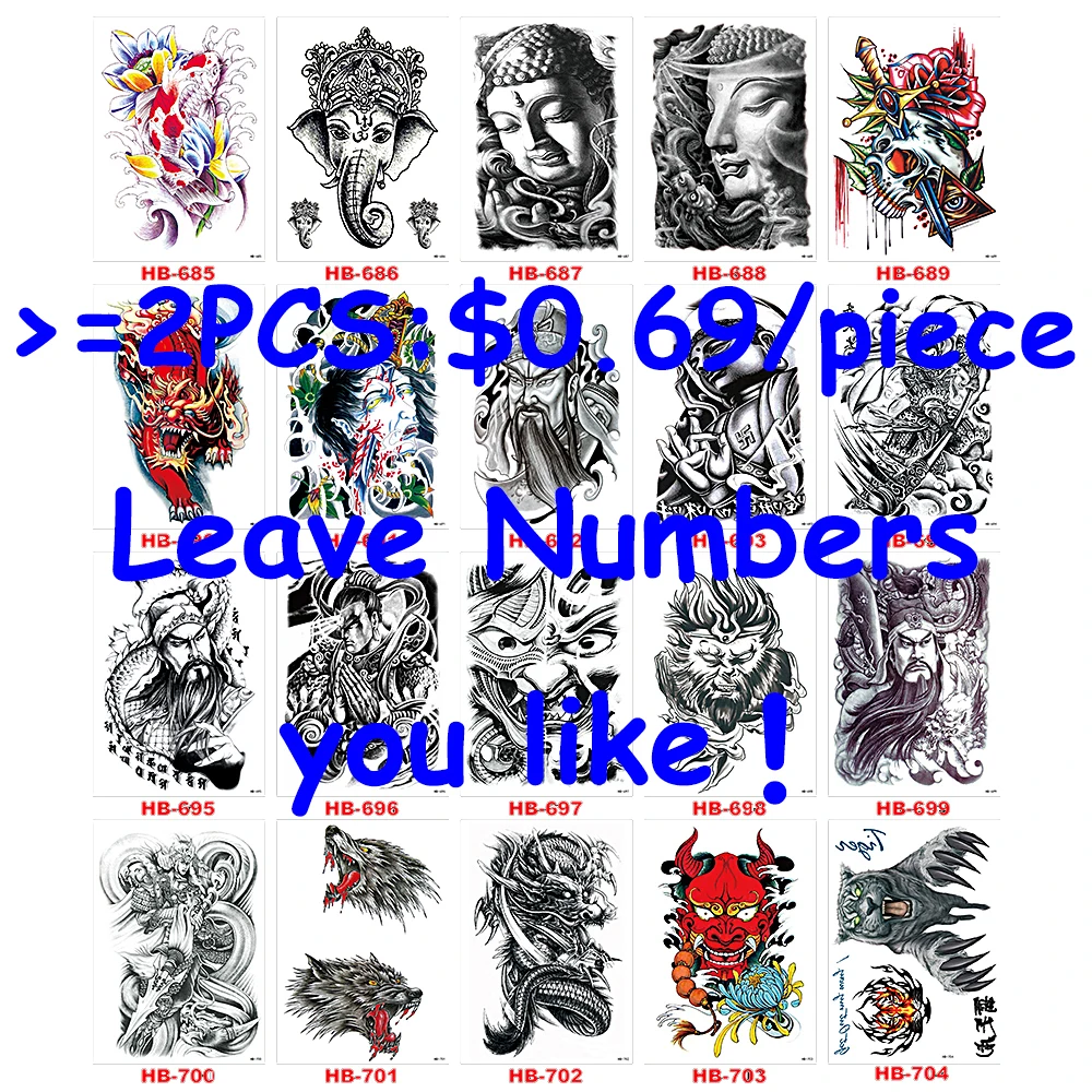 1 Piece Desain Sketsa Buddha Allah Tattoo Sticker Untuk Wanita