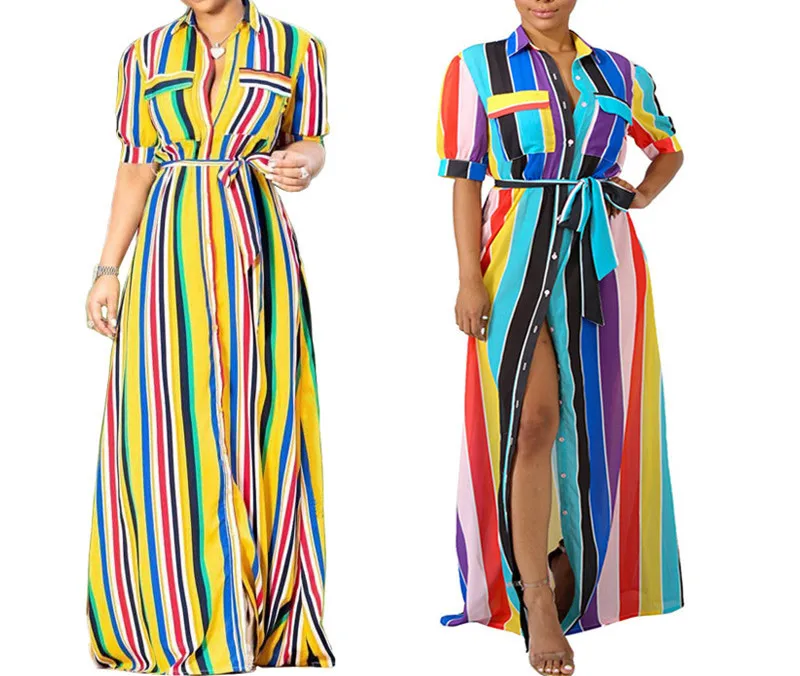 WEPBEL/женские платья в африканском стиле с длинным рукавом; элегантное сексуальное платье с цветочным принтом на пуговицах; Повседневные Вечерние платья; облегающее длинное платье макси с поясом