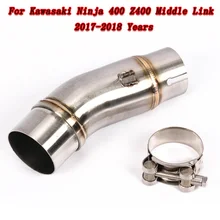 Средняя выхлопная труба мотоцикла для Kawasaki Z250 Z300 ниндзя 250R ниндзя 300 2008- Нью-Джерси 400 Ninja400