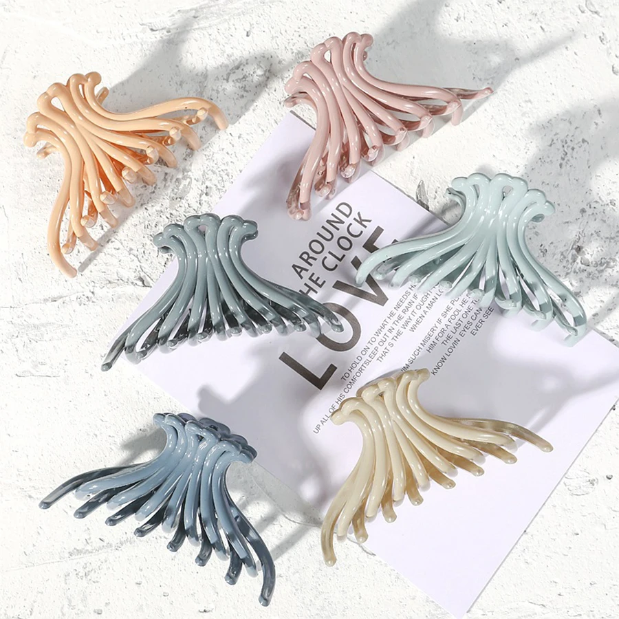 

Haimeikang Women Hollow Gripper Hair Claw Acrylic Hair Clips Barrette Crab Clamp Hair Pins Ornaments Women Headwear Accessories