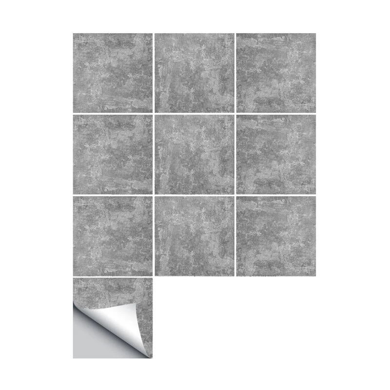 10pcs/set Europe Waterproof Tiles Stickers Retro Bathroom Kitchen PVC Wall Stickers DIY Home Decor Art Wall Floor Decal