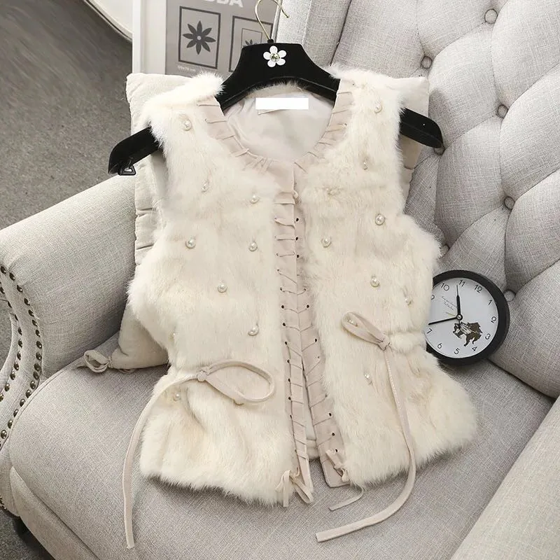 2018 new colors Women Genuine real Rabbit Fur Vest coat tassels Raccoon Fur collar Waistcoat wholesale drop shipping 2018 new colors Women Genuine real Rabbit Fur Vest coat tassels Raccoon Fur collar Waistcoat wholesale drop shipping