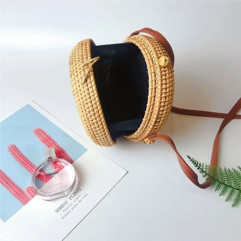 Для женщин Летнее Boho плетеная Сумка из ротанга Соломенной Плетеной тесьмой на