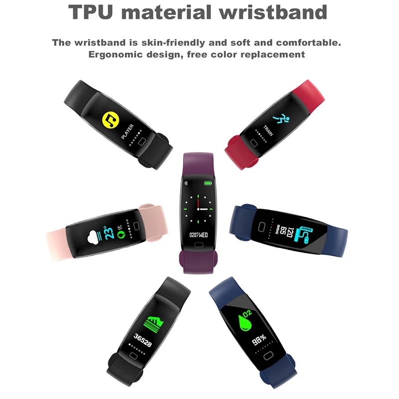 QUNIWO умный Браслет пульсометр браслет фитнес для Android iOS PK xio mi Band 2 Fitbits умные