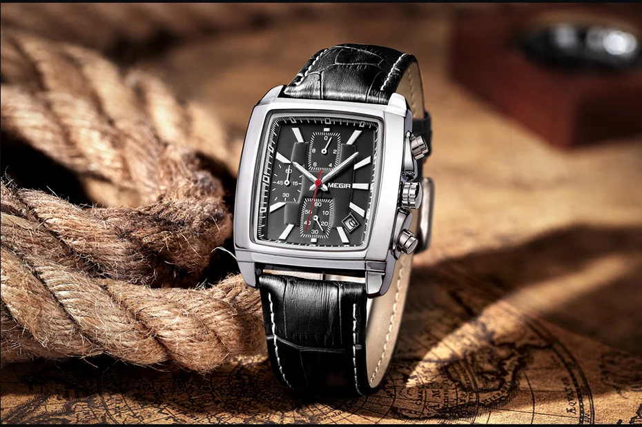 MEGIR, оригинальные кварцевые часы для мужчин, Лидирующий бренд, роскошные армейские военные часы, кожаный ремешок, наручные часы для мужчин, 2028, Relogio Masculino