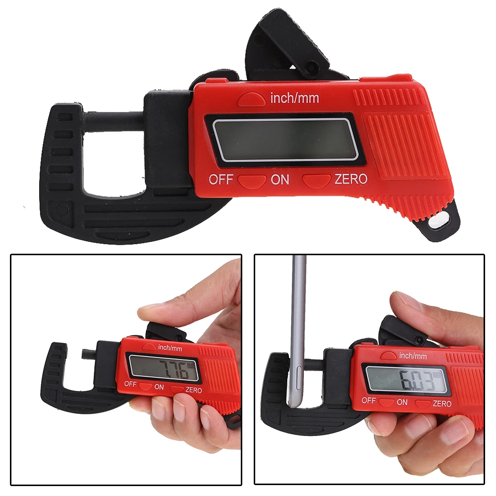 Digital Millimeter Thickness Caliper Carbon Fiber Composites 0 12.7mm