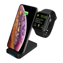 QI Беспроводная Быстрая зарядка для мобильных телефонов для apple watch 4 3 2 1 Зарядка для iPhone X 8 XR XS Max для samsung S10 9 8 док-станция