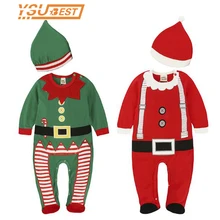Новинка; Детские Рождественские костюмы, косплей Санта Клаус рождественские боди; шапка; комплект одежды милый комплект для малышей на Рождество и Хэллоуин Disguisement