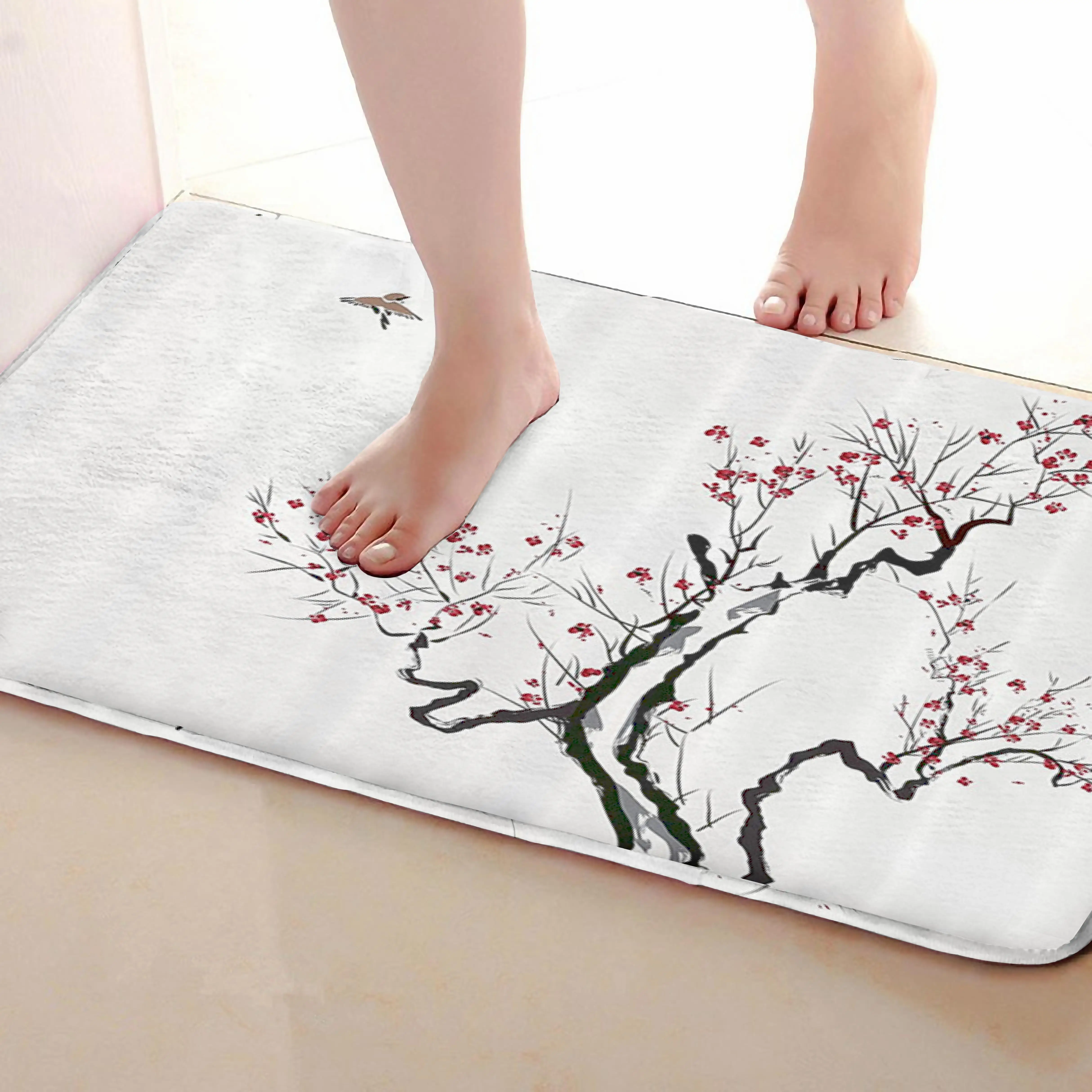 Сливовый стиль Коврики для улицы, смешной Противоскользящий коврик для ванной, дверные коврики, дверные коврики под входную дверь