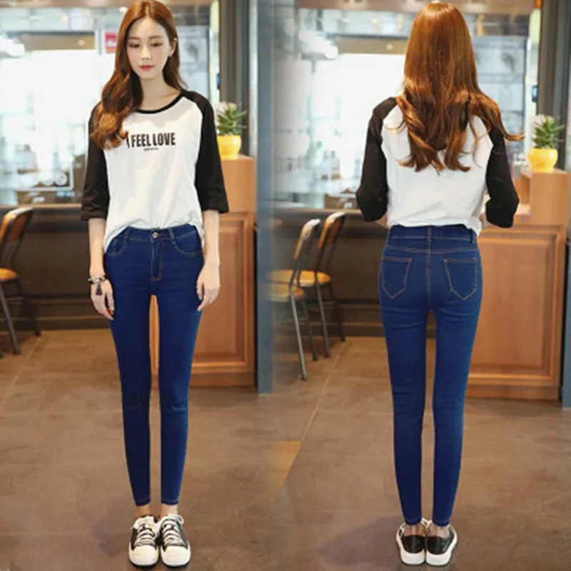 

2018 Jeans Female Denim Pants Black Color Womens Jeans Donna Stretch Bottoms Feminino Skinny Pants For Women Trousers
