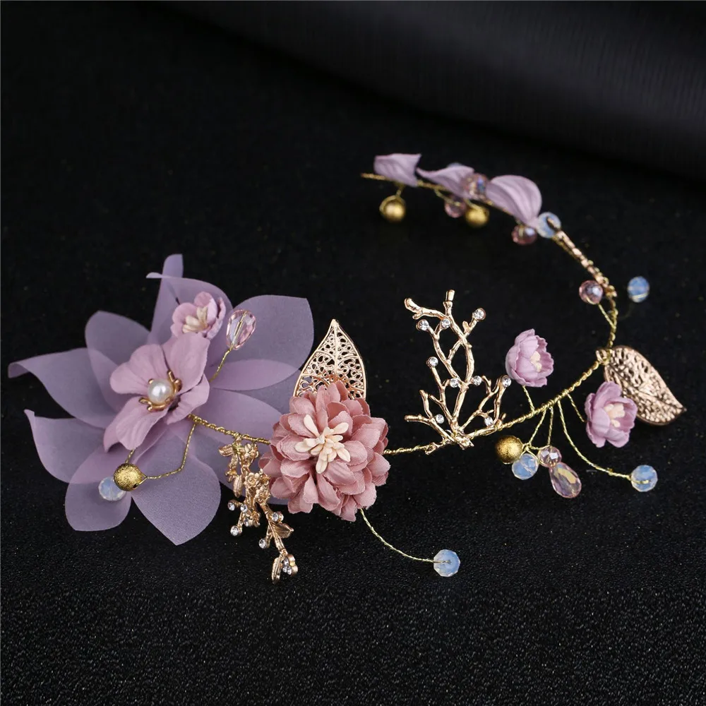 

2019 New Bride Headwear Pearl Hair Band Headpiece Crown Hair Accessories Wedding Headdress Handmade Tiaras Hair Jewelry