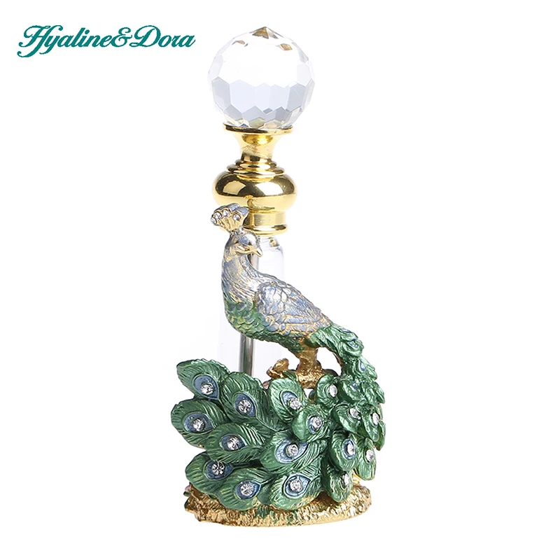H&ampD 3.6ml Vintage Look Peacock Figurine Jewel Glass Empty Refillable Perfume Bottle | Красота и здоровье