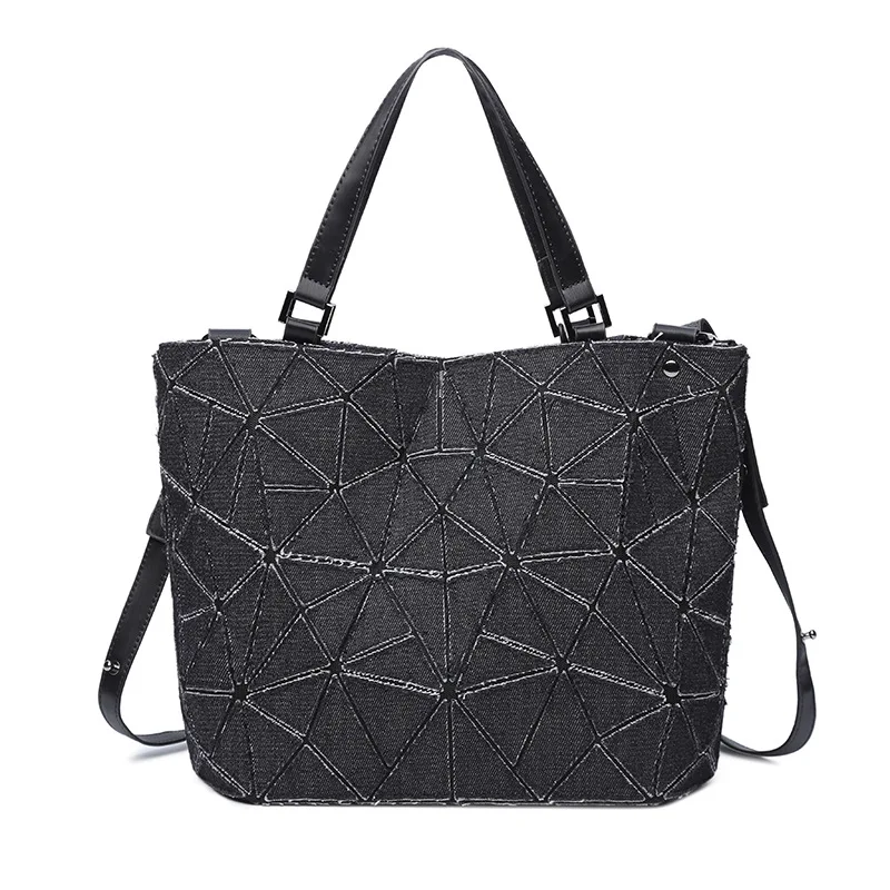 2018 RETRO AND VINTAGE GEOMETRIC DENIM WOMAN CLASSIC CASUAL TOTE BAG VERSATILE SHOULDER BAG 2018 RETRO AND VINTAGE GEOMETRIC DENIM WOMAN CLASSIC CASUAL TOTE BAG VERSATILE SHOULDER BAG