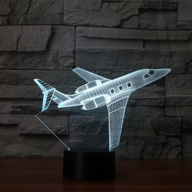 New Led Plane Lights Airplane Illusion Table Lamp Colorful New Led Plane Lights Airplane Illusion Table Lamp Colorful Children S Bedroom Night Decoration Boy Gift