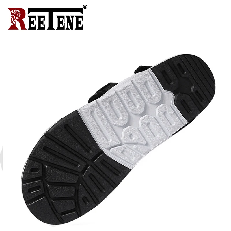 REETENE الأزياء رجل صنادل شاطئ 2018 الصيف صنادل طراز جلاديتور للرجال المطاط الرومانية نعال شاطئ الوجه يتخبط حذاء رجالي حجم 46
