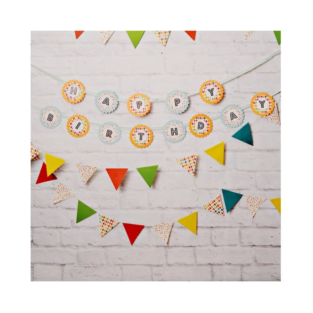 

Laeacco Gray Brick Wall Baby Birthday Party Flag Celebration Family Shoot Photography Backdrops Photo Backgrounds Photo Studio