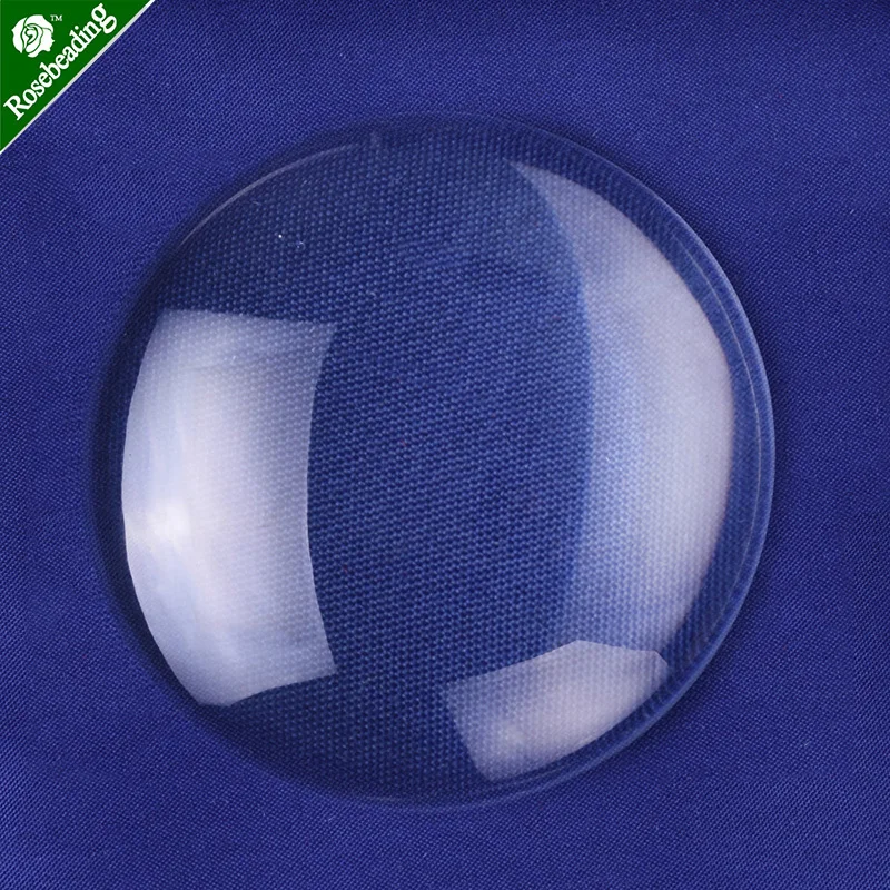 

50mm Clear Round Glass Dome Cabochon Glass Tile Flatback Crystal Magnifying Cameo Base Cover fit 50mm Cameo Cabochon Setting